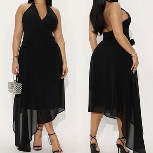 Fashion Nova Black High Low Dress
